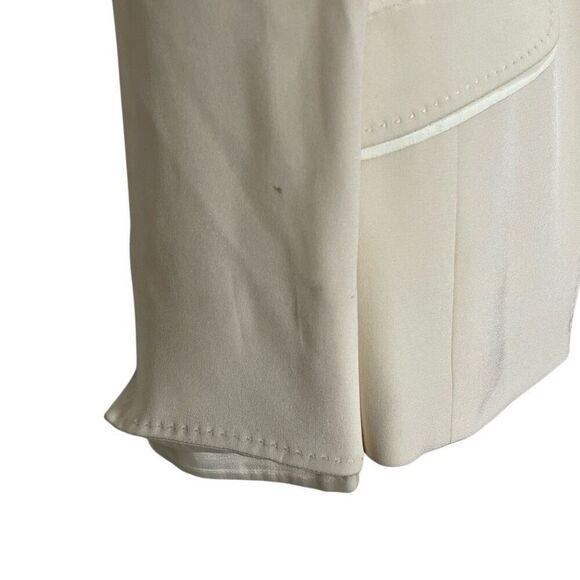 Sutton Studio Silk Single Button Collared Lined Lightweight Blazer Ivory Size 2P - Picture 11 of 13